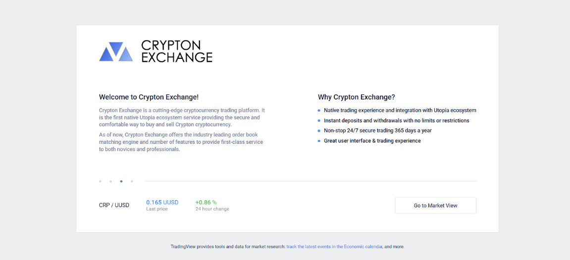 Crypton Exchange censorship-resistant trading platform to exchange crypto on Utopia P2P network